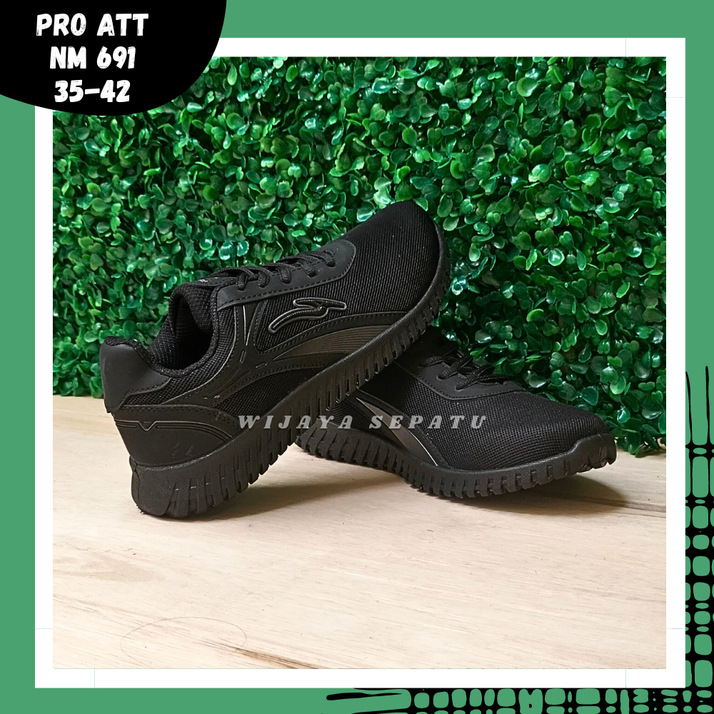 WIJAYA SEPATU- Sepatu PRO ATT NM 691 35-42 /Sepatu Sekolah Hitam /Sepatu Sneakers Anak /Sepatu Keren