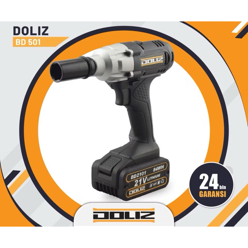 Mesin Bor Buka Tutup Baut BD 501 DOLIZ Cordless Impact Wrench BD501 21 Volt