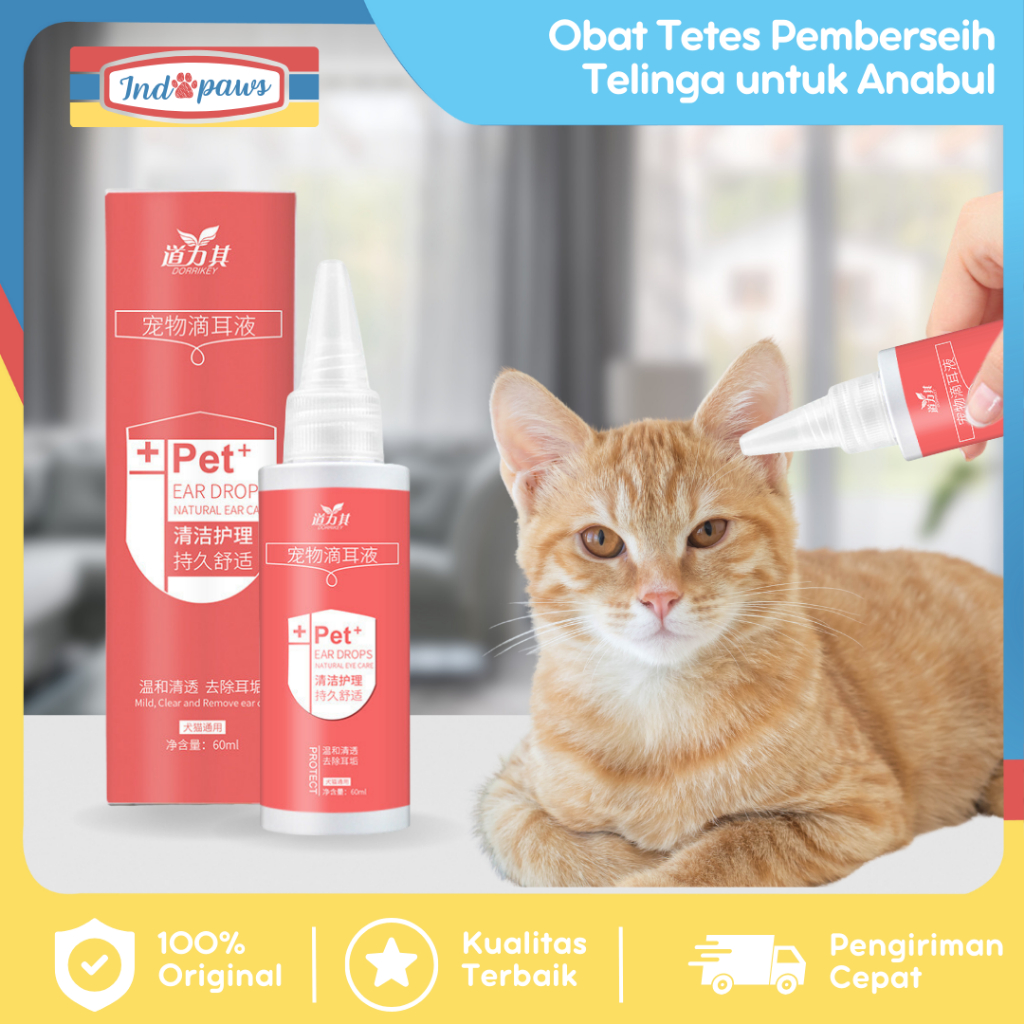Indopaws Obat tetes telinga kucing / obat telinga kucing / tetes telinga kucing / obat tetes telinga