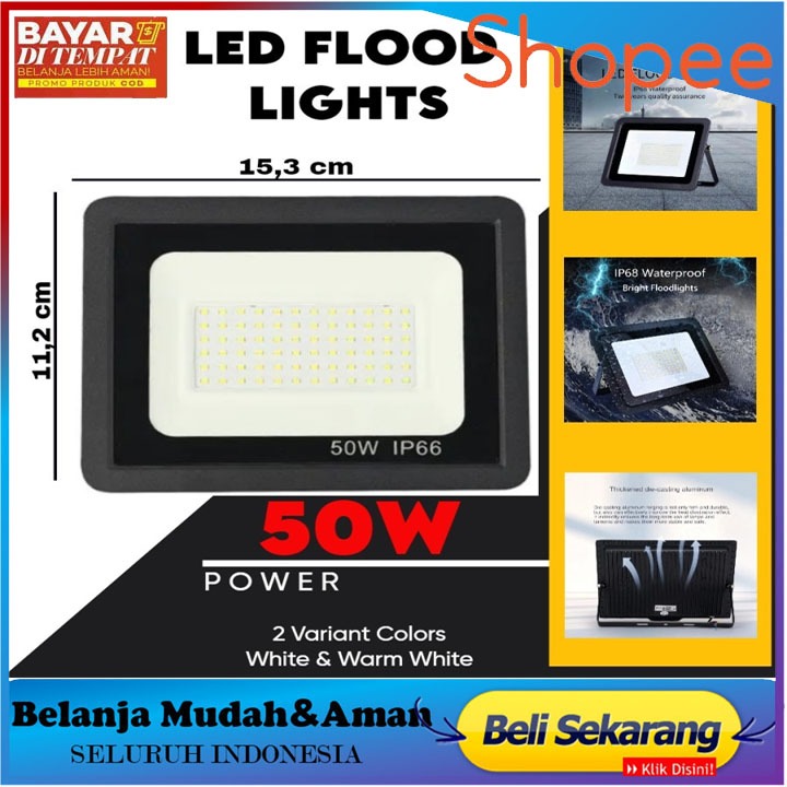 POTENS LAMPU MURAH FLOOD LIGHT PFL 30WATT 50WATT Potens Lampu LED Flood Light promo