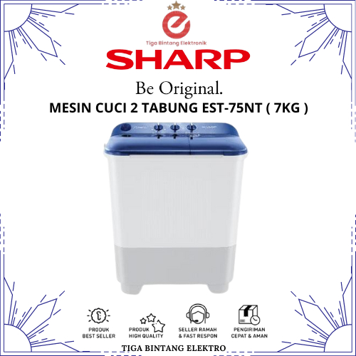 Mesin Cuci 2 tabung Sharp EST 75NT (7,5KG)