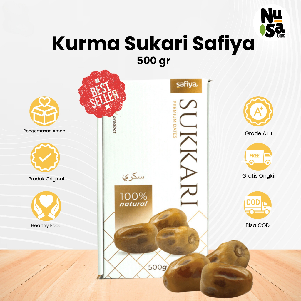 

Kurma Sukari 500 Gram Safiya Kurma Raja Lembut Legit Premium