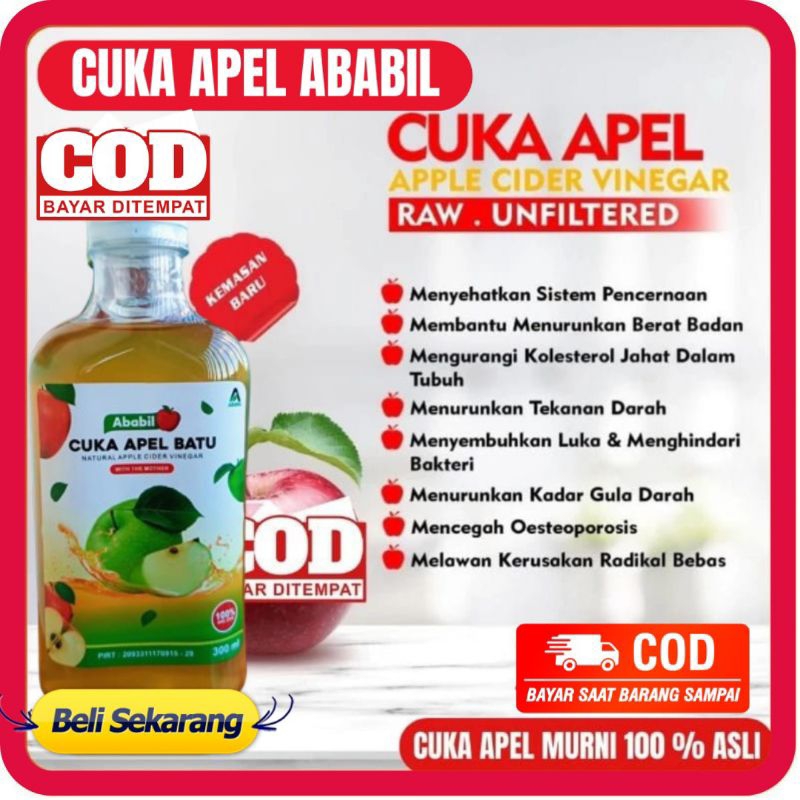 

[BISA COD] CUKA APEL BATU ABABIL 300 ML - CUKA APEL ABABIL MALANG CUKA APEL BATU MALANG APPLE CIDAR VINEGAR CUKA APEL MURNI BUAH UTUH