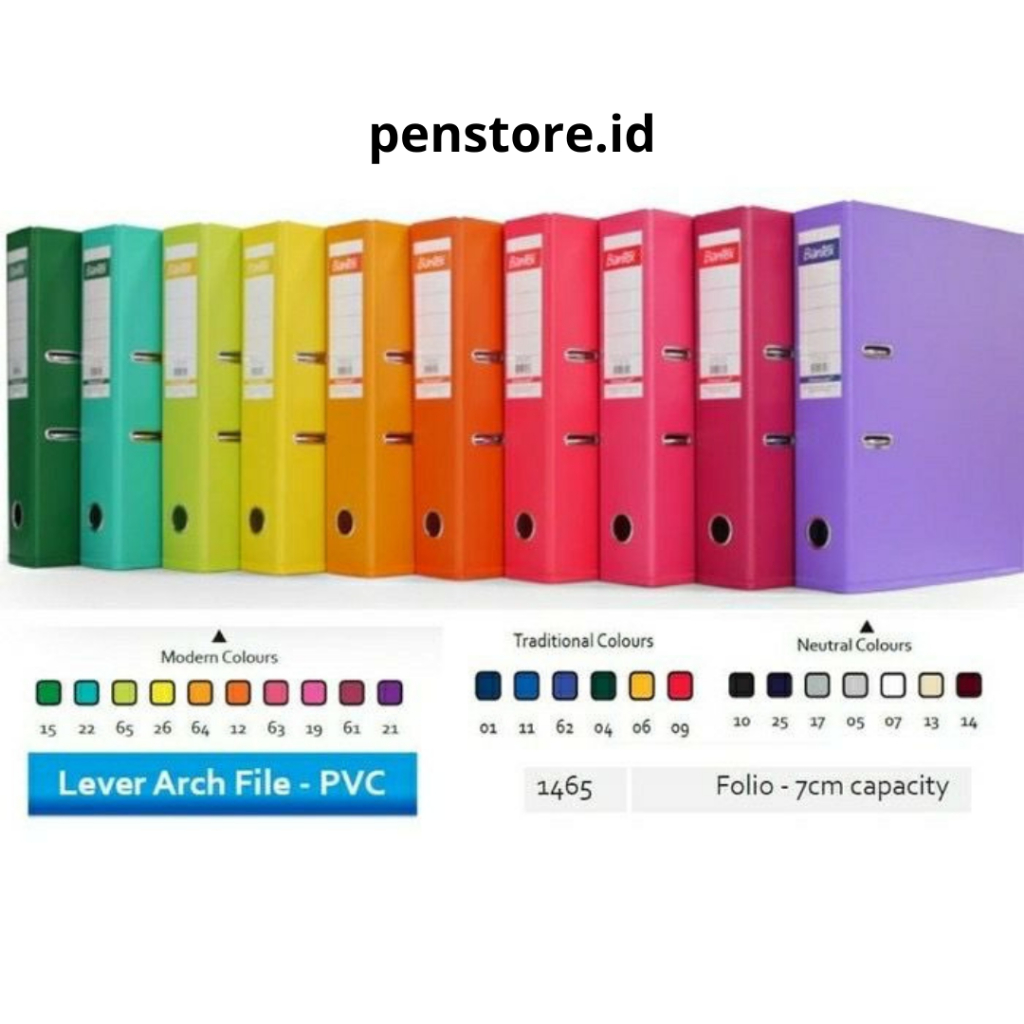 (pcs) Ordner Bantex 1465 V Folio 7cm Capacity - Warna -100% Baru dan Original
