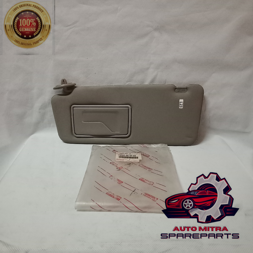 sun visor tahanan cahaya matahari toyota innova 2008-2013 cream kiri Original 74320-0K730-E0