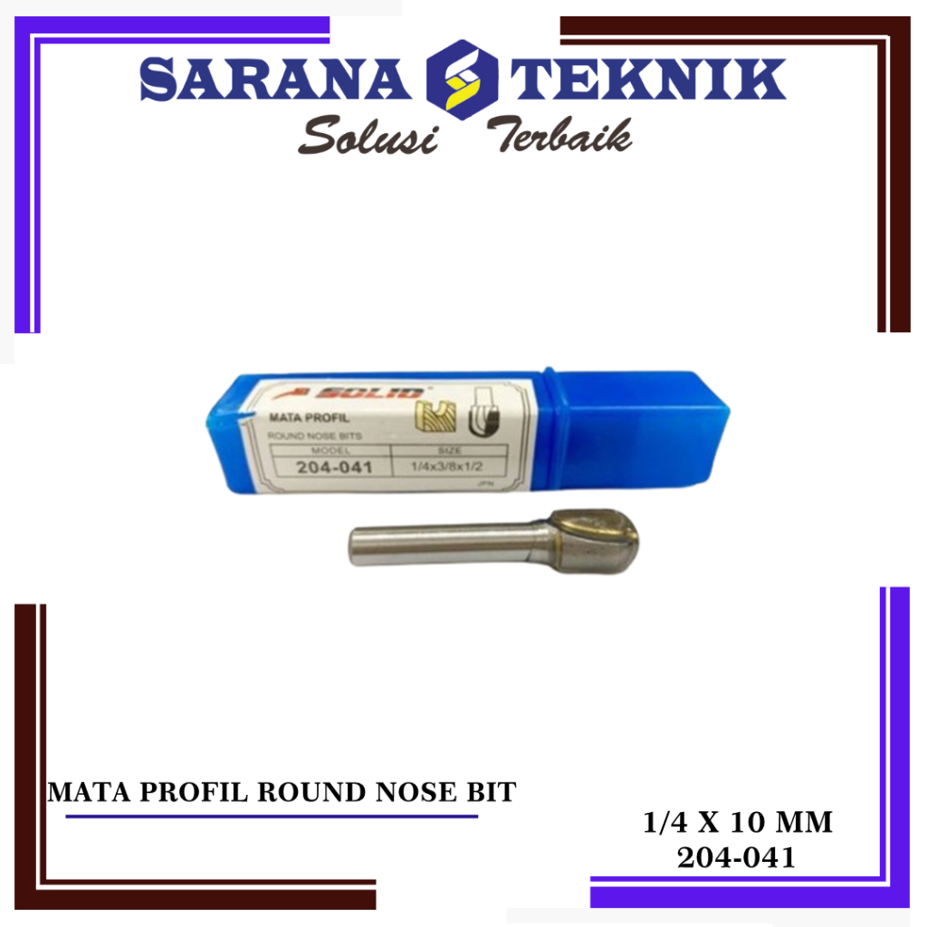 MATA ROUTER / PROFIL ROUND NOSE BIT 10 MM SOLID 204-041
