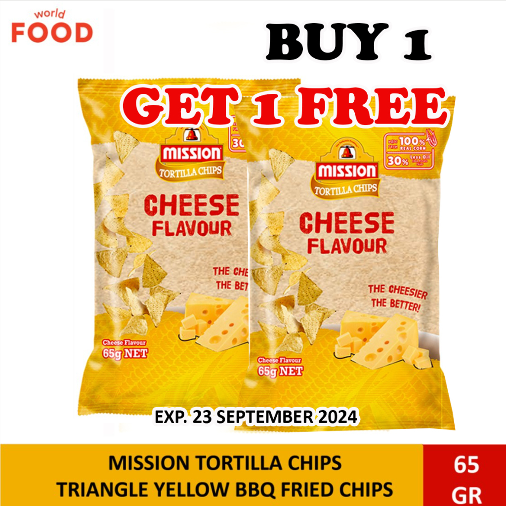 

MISSION TORTILLA CHIPS TRIANGLE YELLOW CHEESE *SPECIAL PRICE BUY1GET1*