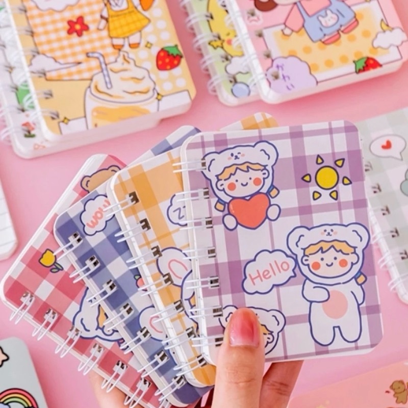 

Memo kecil jilid ring Buku Memo A7 Motif Random