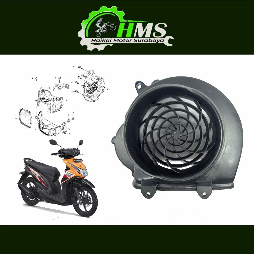 PELINDUNG KIPAS MESIN BEAT FI 2012 - TOPI COVER TUTUP PENGAMAN KIPAS SAMPING BEAT Fi 2012 - 2015