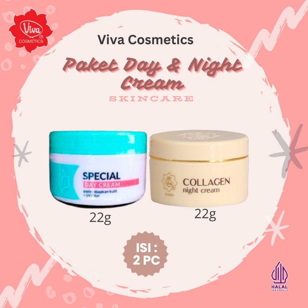 (PAKET VIVA) Day and night-Krim siang dan malam Viva Cosmetics