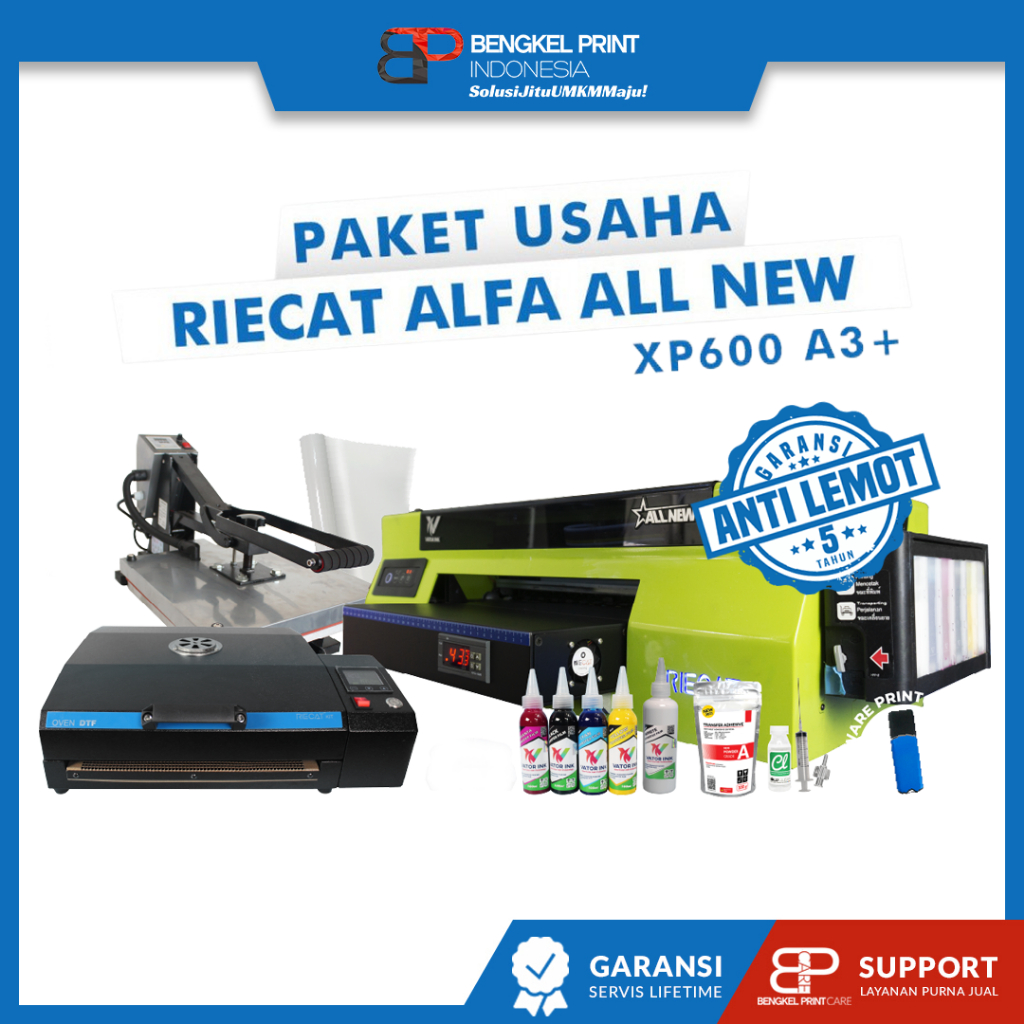 Paket Usaha Sablon DTF | Paket Mesin Riecat Alfa All New Lengkap