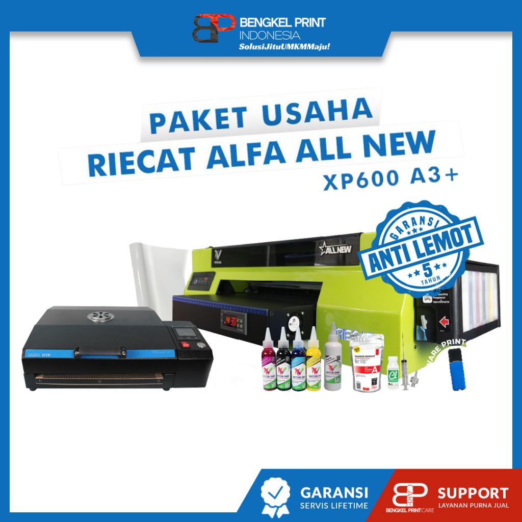 Paket Usaha Sablon DTF | Paket Mesin Riecat Alfa All New + Mesin Oven (Only)