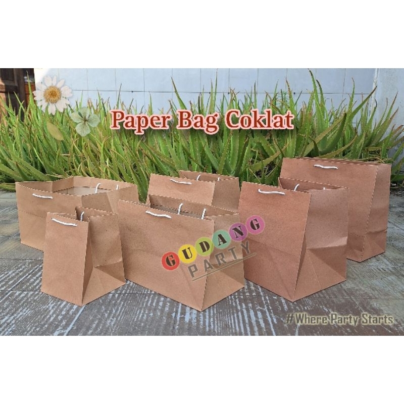 

Paper Bag Coklat Tebal Brown Papper Craft Tas packaging souvenir Goodie bag