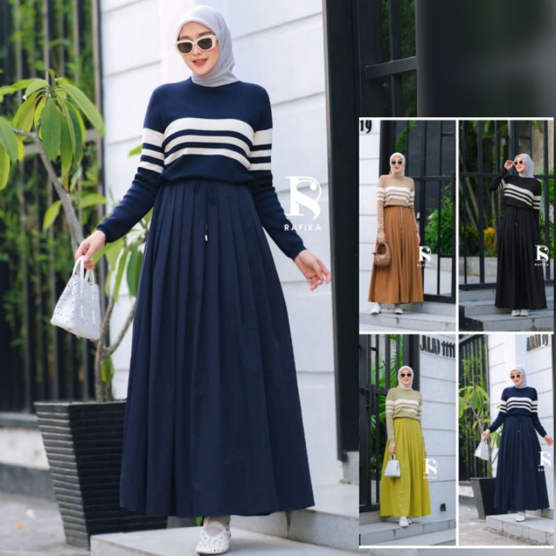 (p1a) RAFIKA META Baju Dress Gamis Muslimah Meta Dress By Rafika. Nazra sha