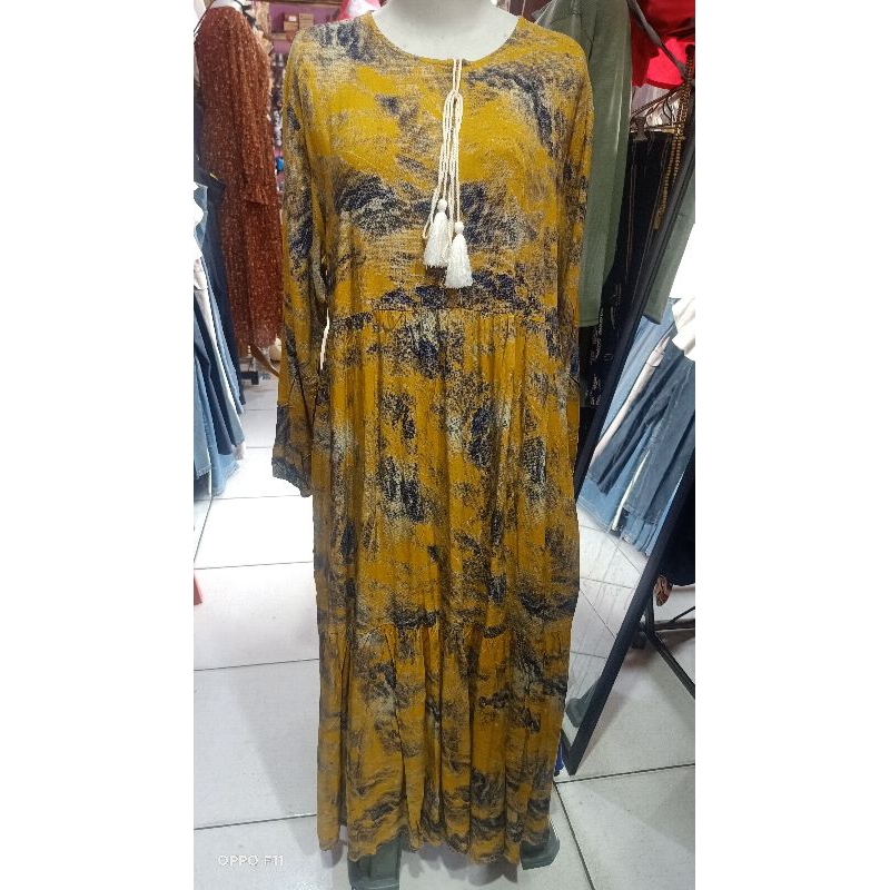 midi dress wanita,rayon motif  terbaru Ld 115 jumbo Ld 120