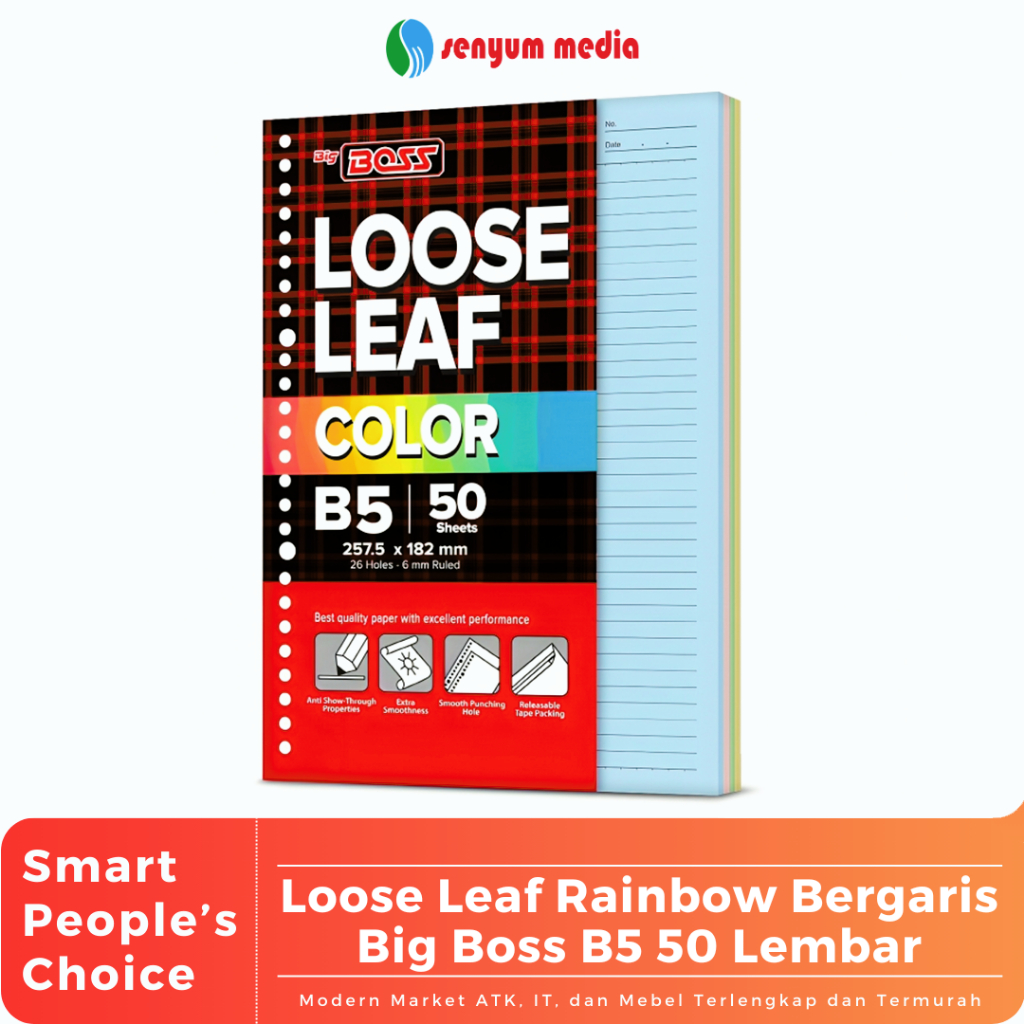 

Loose Leaf Rainbow Bergaris Big Boss B5 50 Lembar (1 Pcs Isi 50 Lembar) (S:PCS)