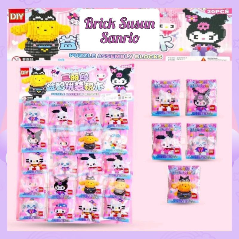 Mainan Edukasi Susun Block Karakter Sanrio / Brick Susun Sanrio / Lego Building