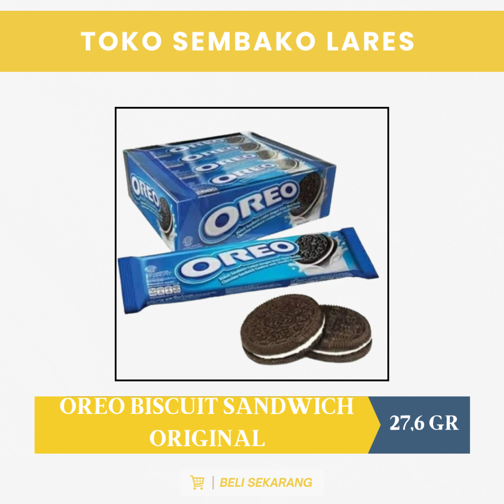 

Oreo Biscuit Sandwich Original Cemilan Favorit Krim Vanilla Box isi 12