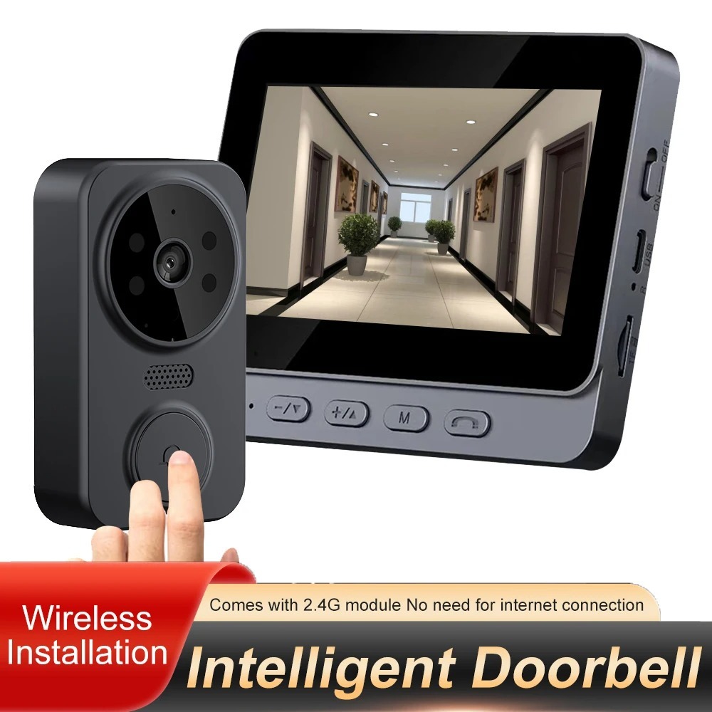 Kamera bel pintu nirkabel Interkom layar bel wireles smart bell two way intercom rumah Interkom laya