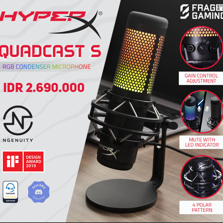 HyperX QuadCast S RGB Professional Condenser Microphone / Mic