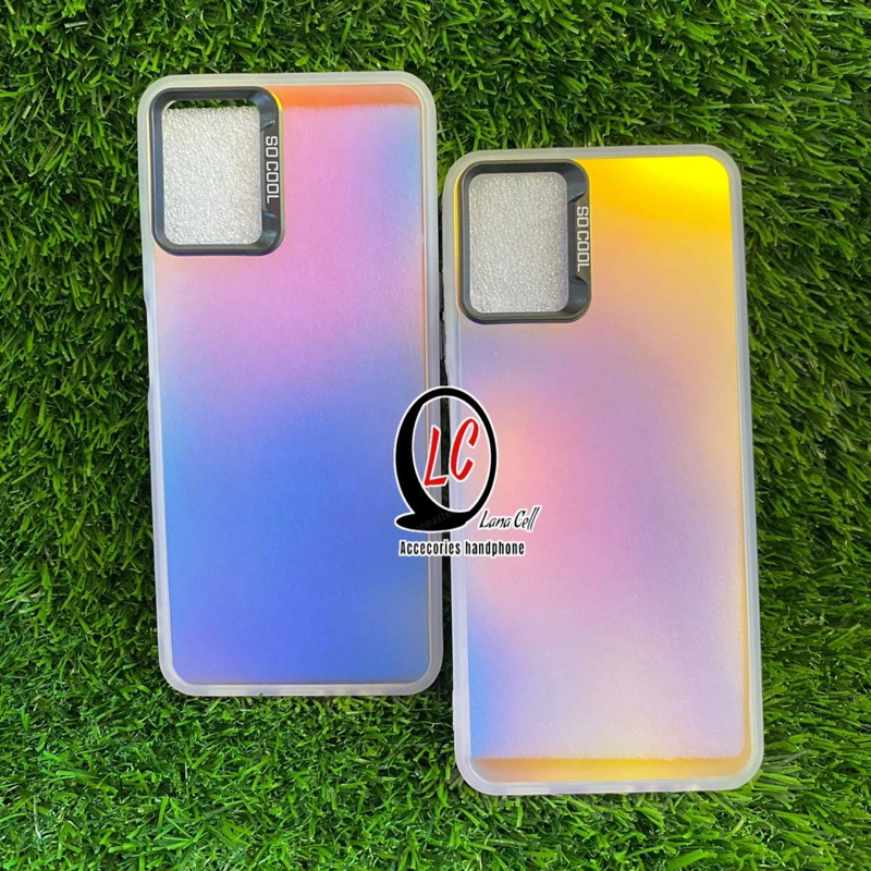 SOFT CASE IMD HYBRID SILVER GLOSSY OPPO A54 4G COLOUR PLATE HOLOGRAM POLOS FULL COVER