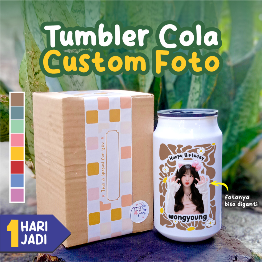 Botol Tumbler Custom Nama dan Foto Hadiah Kado Ulang Tahun Wisuda Perpisahan Teman Cewek Cowok