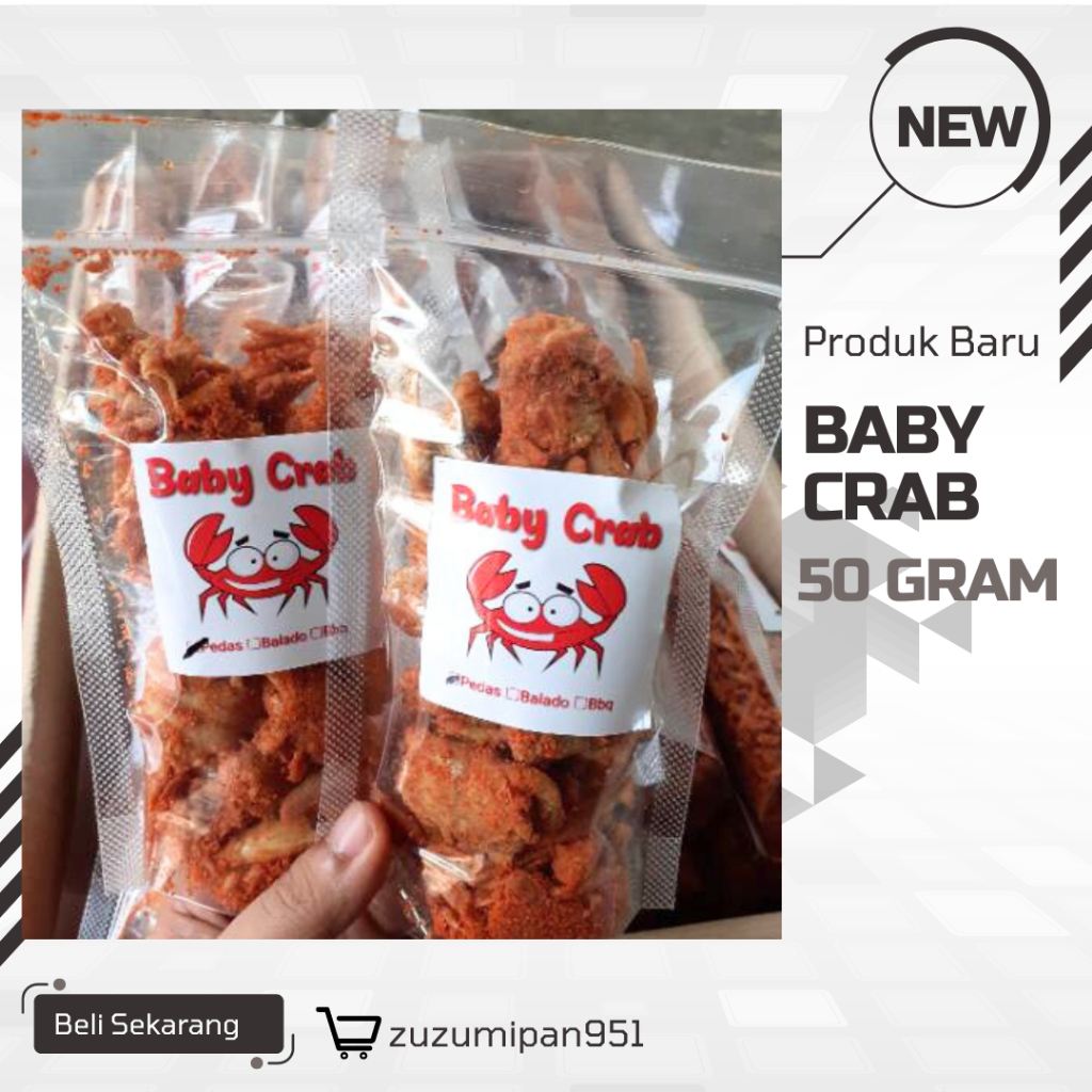 

krispy halal kepiting kriuk camilan seafood|100gr
