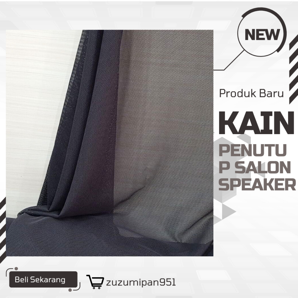 Kain Penutup Salon Speaker|Kain Jala Lemes Hitam / harga bersaing| (Harga per 0,5m)lebar 160cm