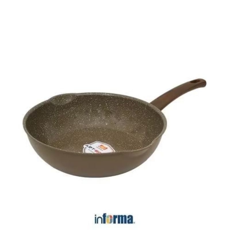 Informa Cooking Color 28 cm Kent Penggorengan Wok Ceramic - Hiijau Pan Wok Anti Lengket Non Stick