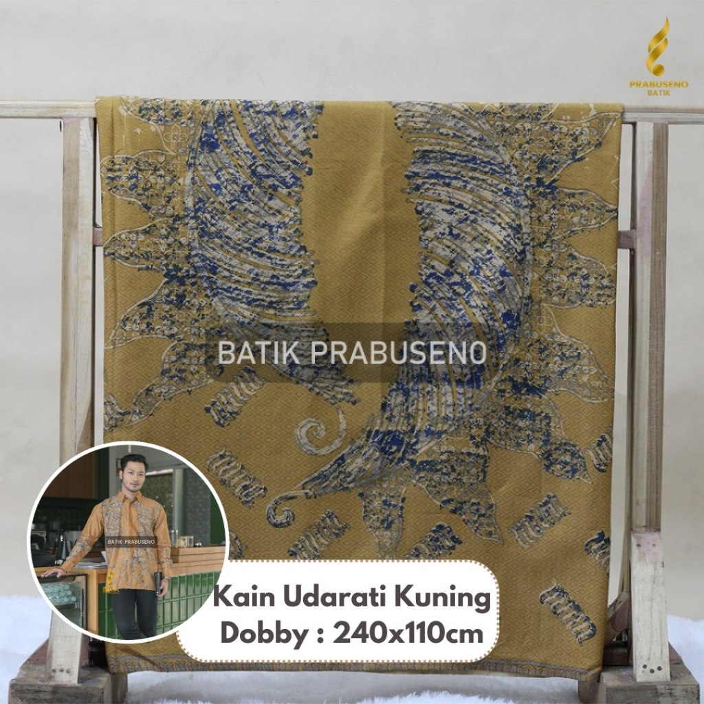 Batik Prabuseno KAIN Batik Print Motif UDARATI KUNING DOBBY