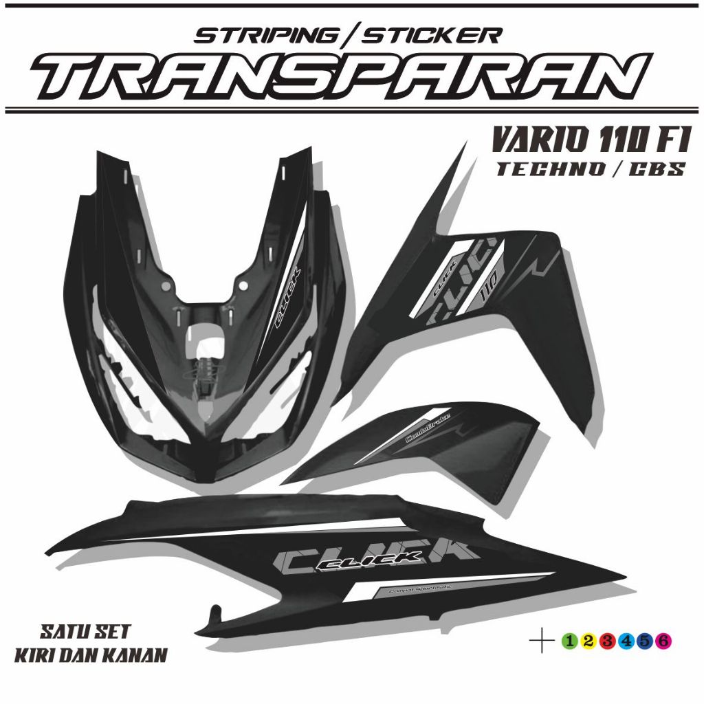 VARIASI VARIO TECHNO 110 STRIPING STIKER VARIASI VARIO 110 TECHNO / CBS VARIASI STRIPING TRANAPARAN