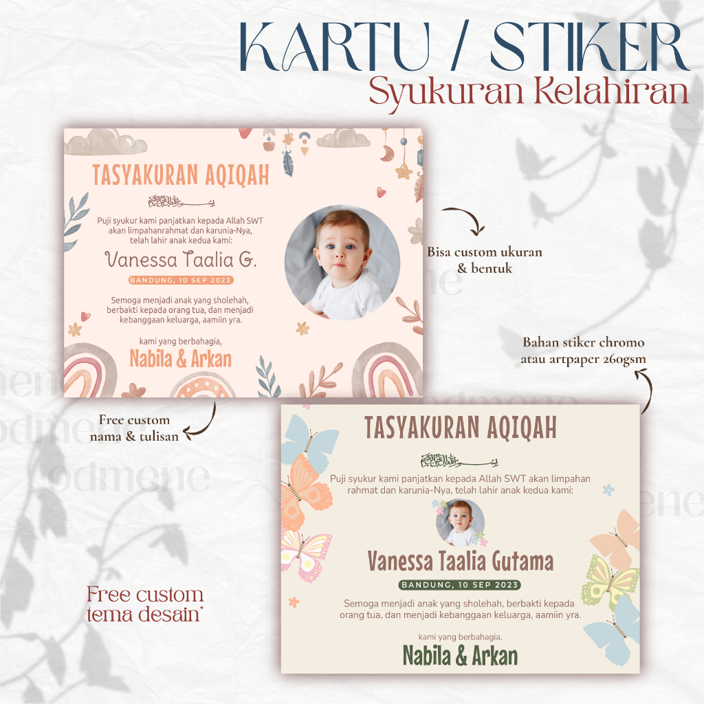 

Tasyakuran Kelahiran / Stiker Aqiqah / Stiker Tumpeng Mini by Odmene