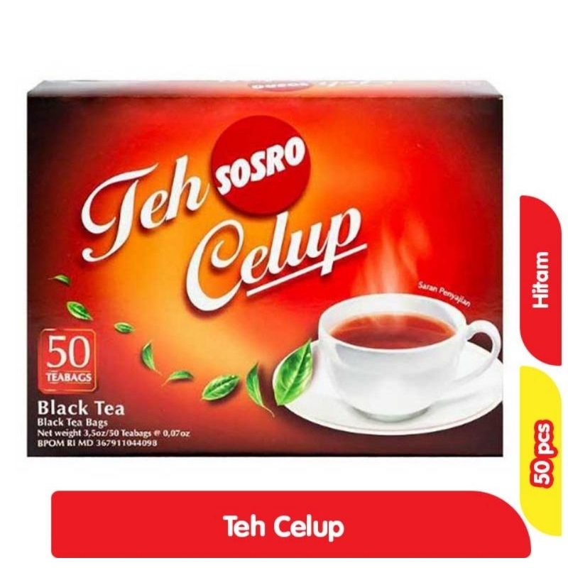 

Sosro Teh Celup Hitam isi 50 Kantung Celup.