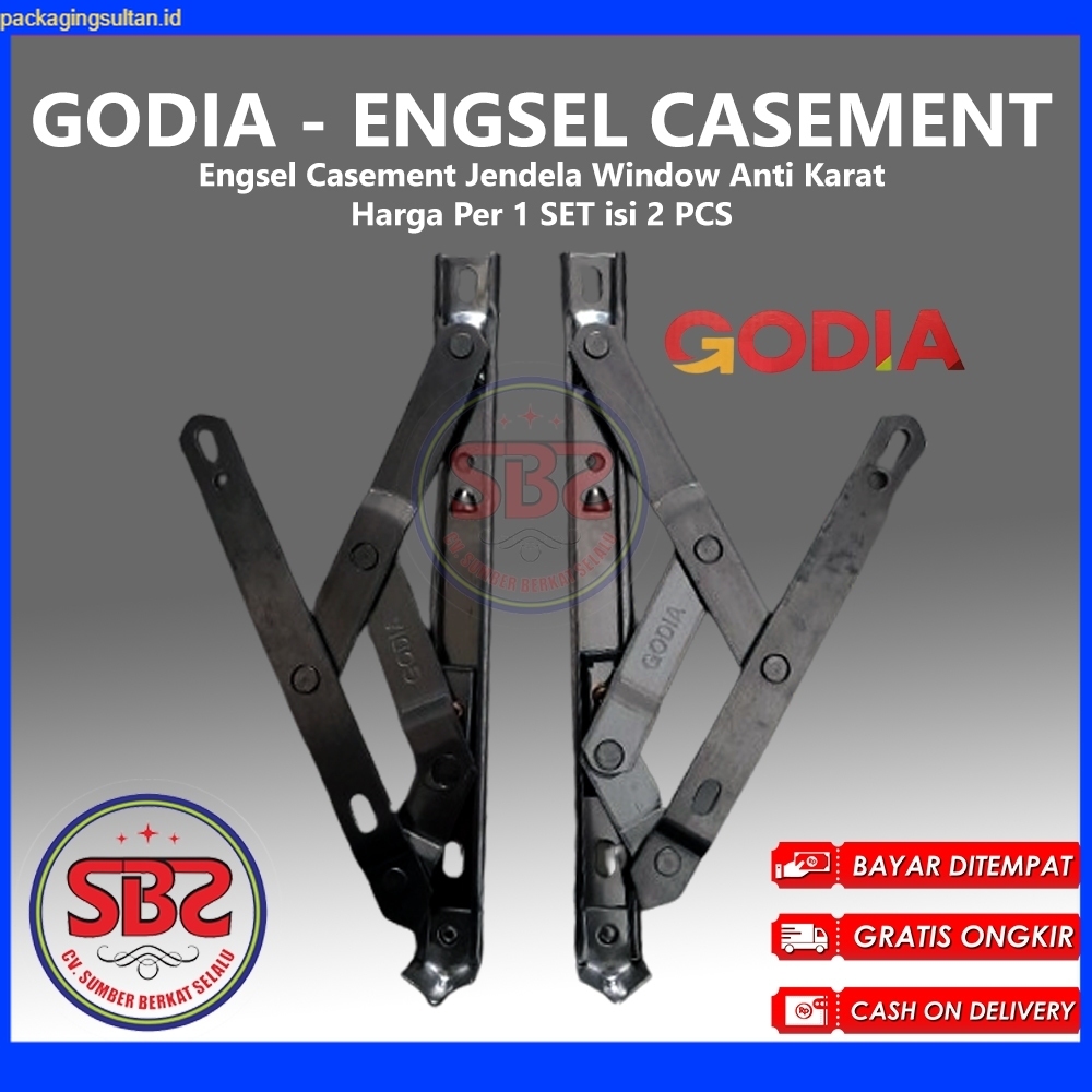 GODIA - ENGSEL CASEMENT - Engsel Jendela Casement Window Kayu Alum 8'' 10" 12" 14" 16'' 18" 20" In