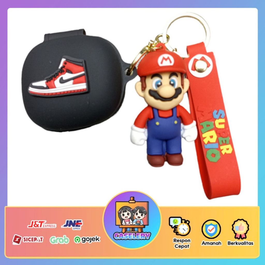 [R50i] Case Karakter Soundcore R50i Anker Jordan Merah Premium Quality Soft Silicon Gantungan6