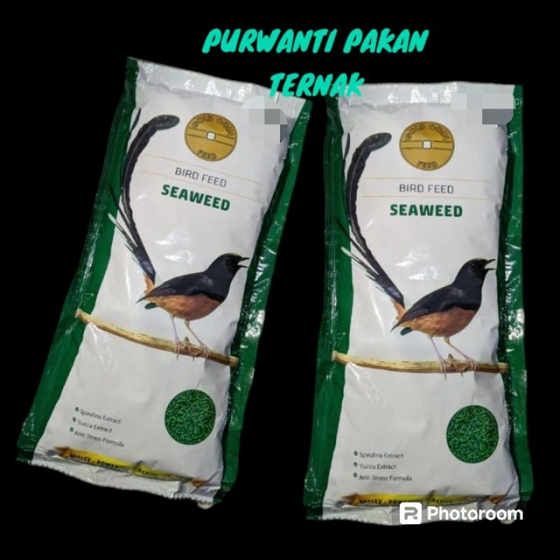 GOLD COIN SEAWEED HIJAU  250 gram _ PAKAN BURUNG