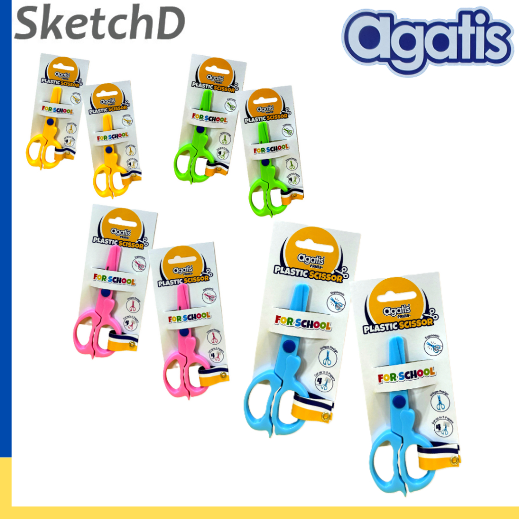 

Gunting plastik ujung tumpul anak anak warna warni Agatis Prime Kids colorful Scissors SC01B