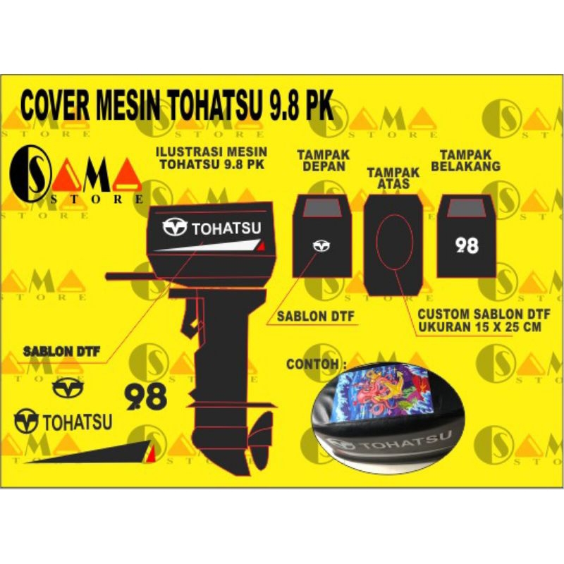 cover mesin tempel TOHATSU 9,8 PK