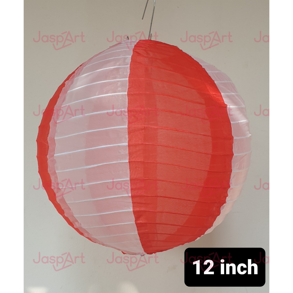 Lampion Outdoor Merah Putih hut ri Dekorasi 17 Agustus Lampion Kain Parasut TERMURAH 12 INCH 30CM