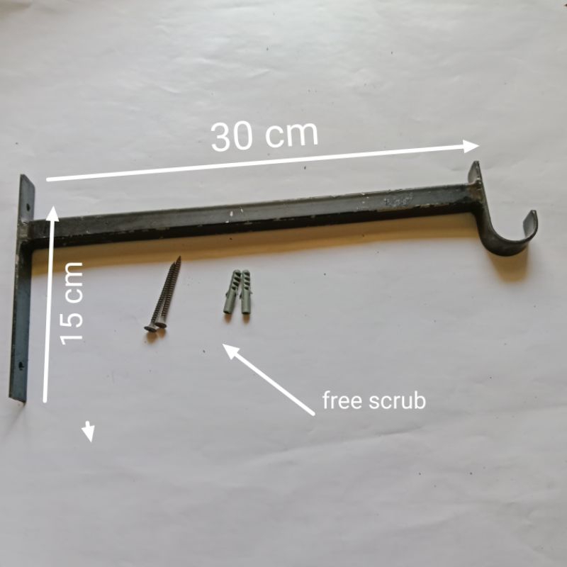 Siku rak dinding serbaguna bahan besi holo dan plat