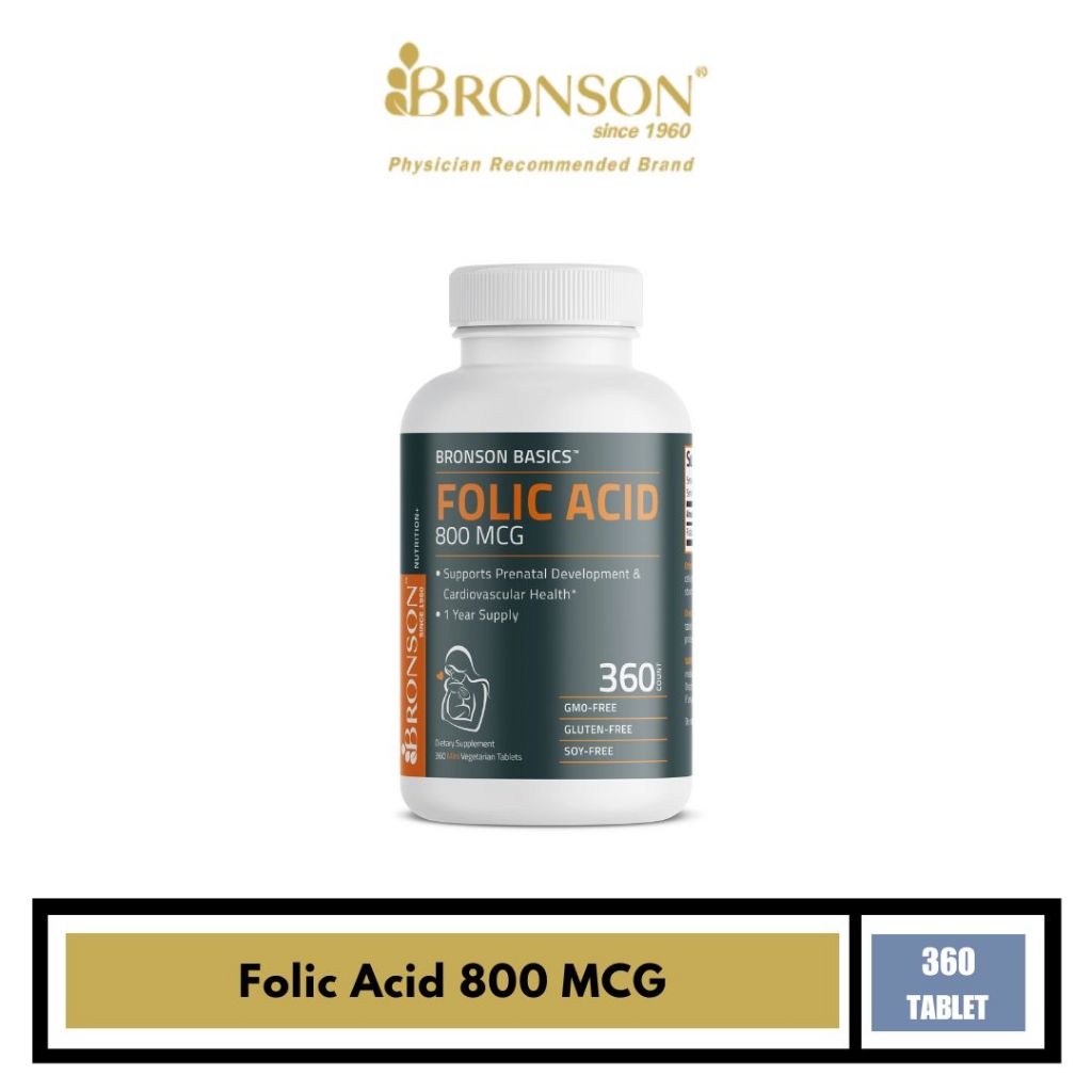 BRONSON Folic Acid 800 mcg - 360 Tablet