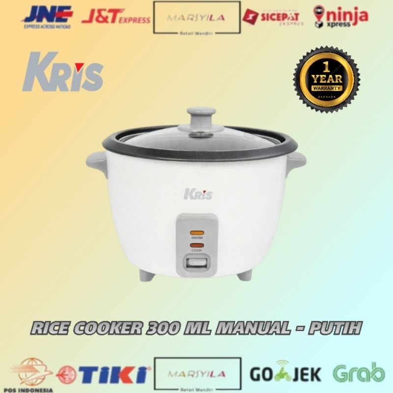 KRIS RICE COOKER MANUAL ANTI LENGKET 300ML PUTIH | RICE COOKER MINI 45 WATT KRIS
