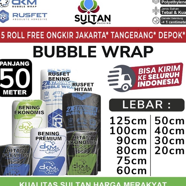 

Best Price PLASTIK BUBBLE WRAP 125CM X 5M BUBBLE WRAP DKM PLUS KUALITAS PREMIUM TERMURAH GROSIR