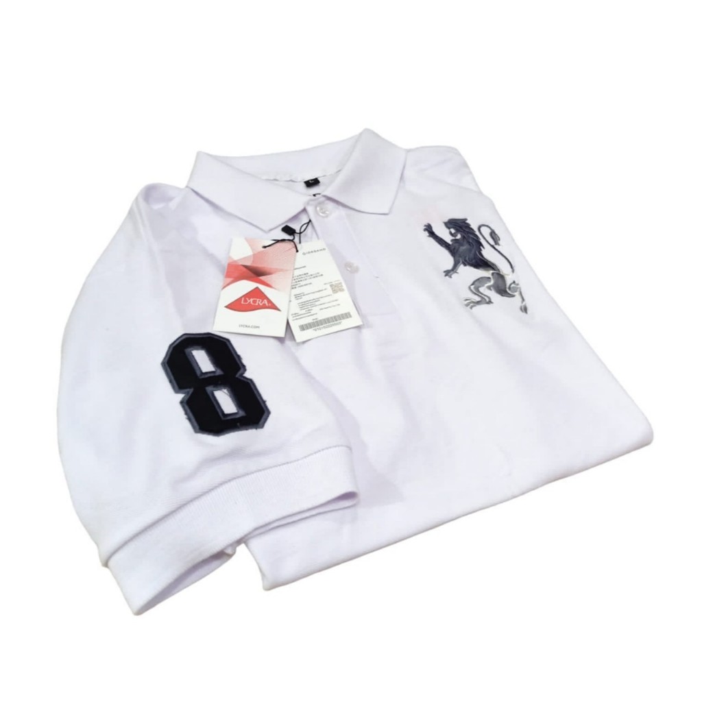 Polo T-shirt Giordano Pria Original Bordir Singa 3D Full Tag Wos - Atasan Krah Laki Laki Trand