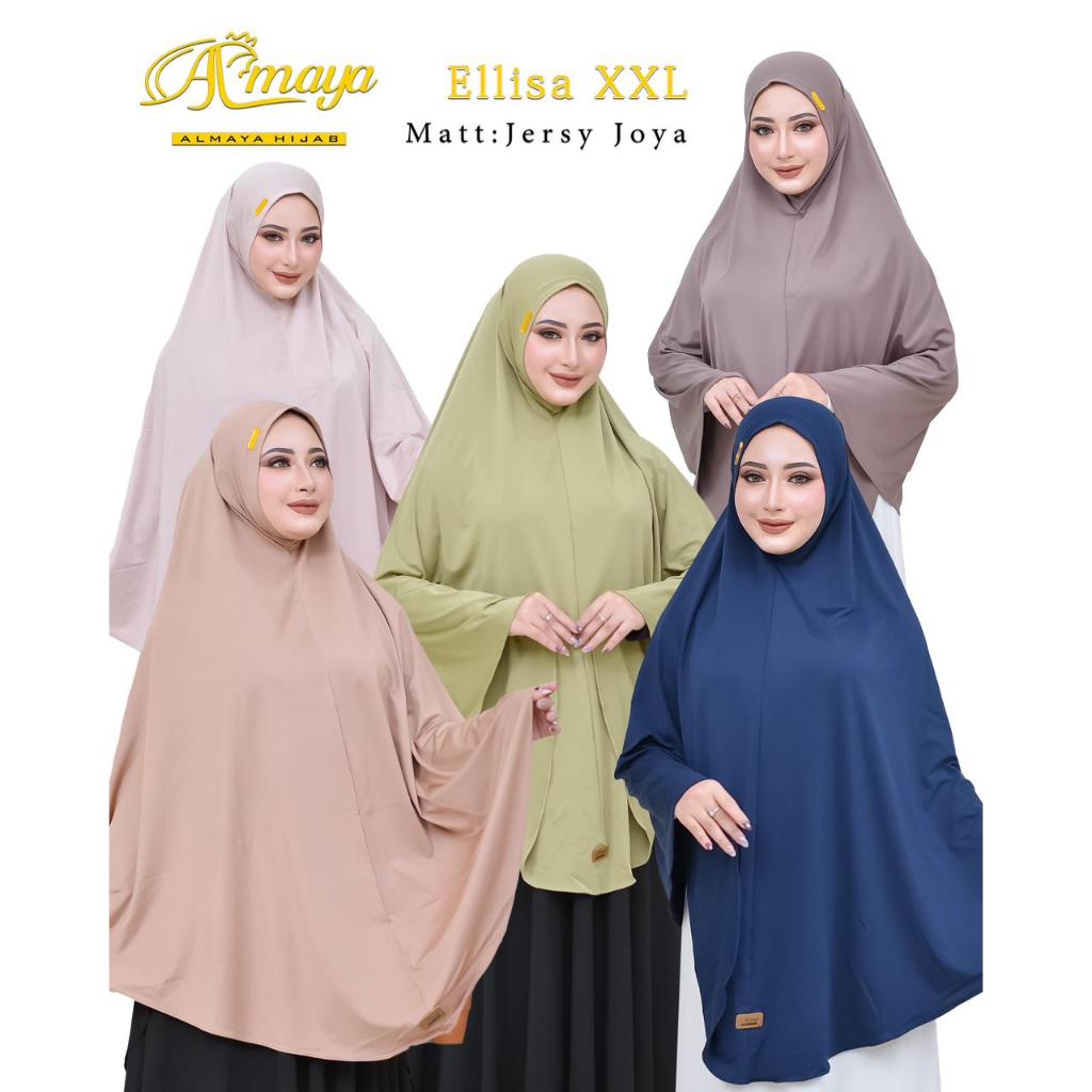 Bergo Hamidah Hijab Syar,i Elisa XXL Jersey Jumbo Almaya Daily