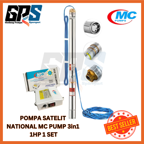 [POMPA SATELIT] MC PUMP 3IN 1HP + 60 METER KABEL