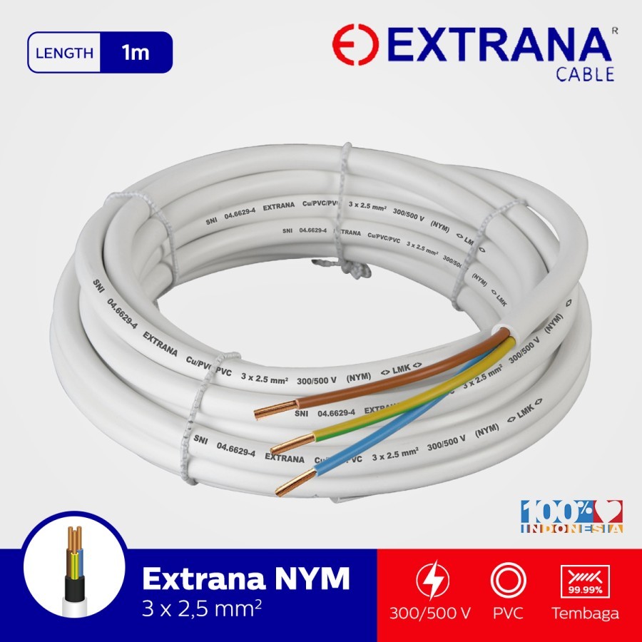 EXTRANA KABEL LISTRIK NYM 3x2.5 3x2,5 PER METER