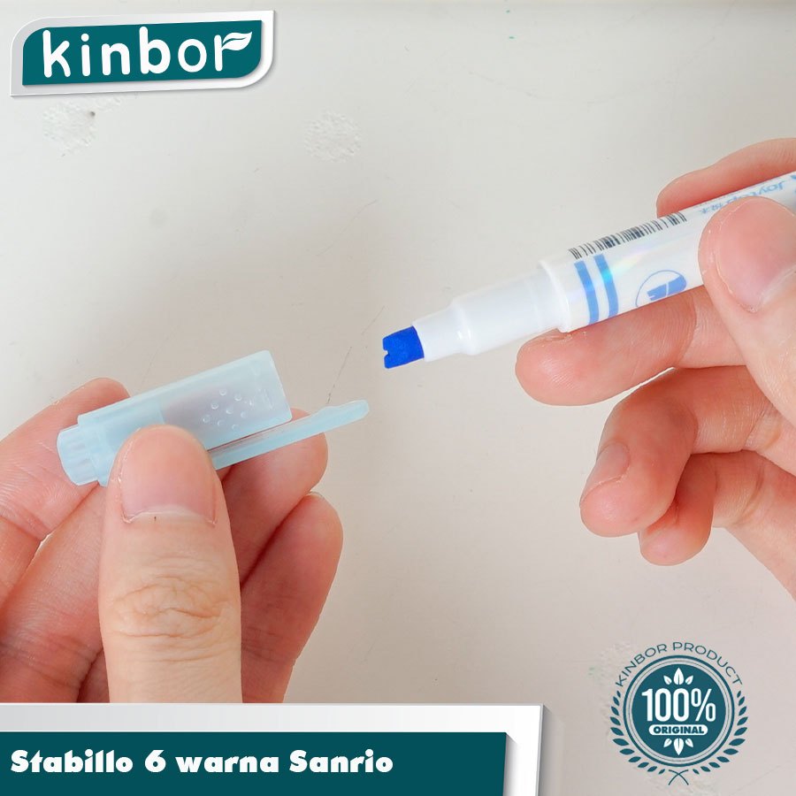 

Ay00! 6PCS Stabilo Twin Head Penanda Highlighter Maker Kuromi Melody Cinamoroll