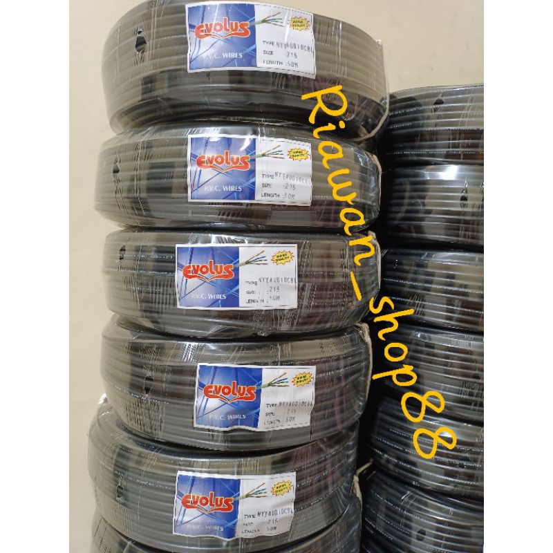 kabel listrik/audio Evolus 2X1,5 ( 50meter ) isi 2serabut jamin kwalitas