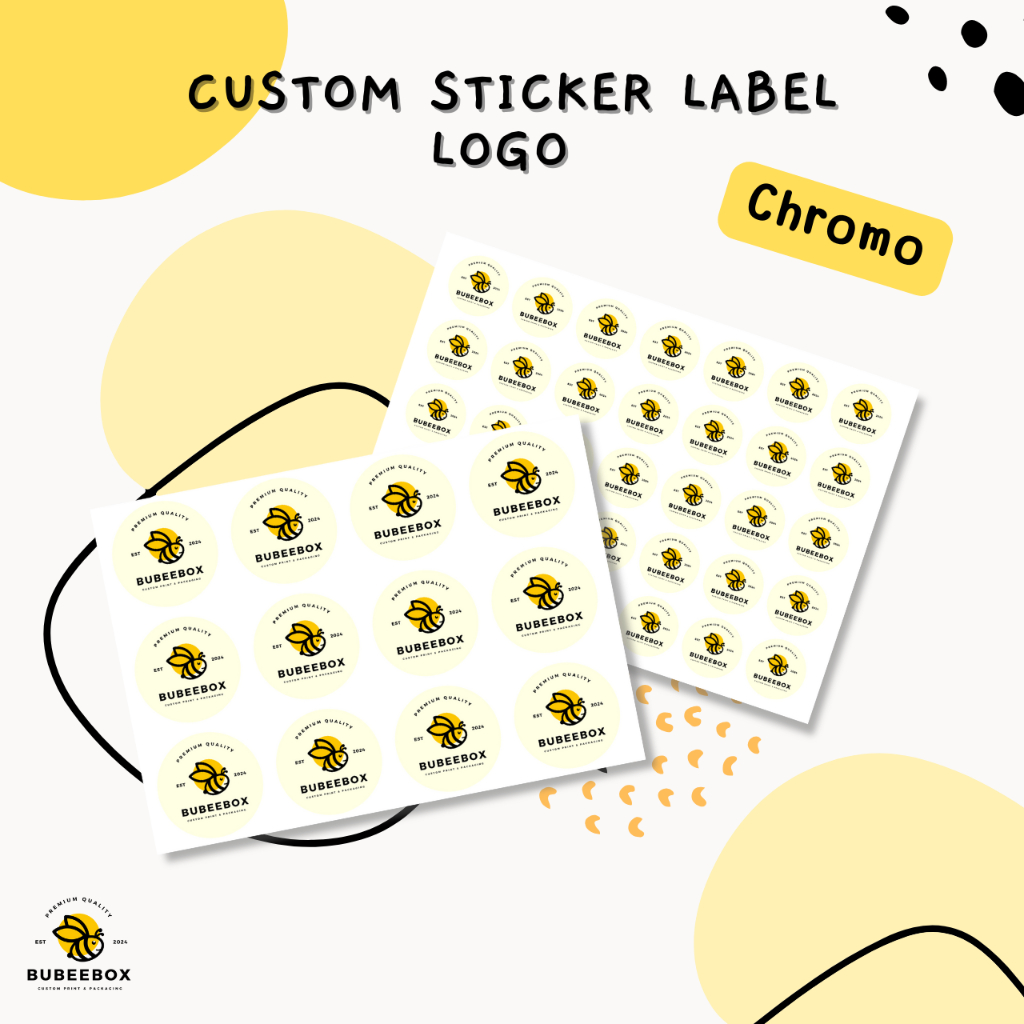 

Cetak Sticker Logo Label Bahan Chromo / Custom Label Logo Kemasan Produk